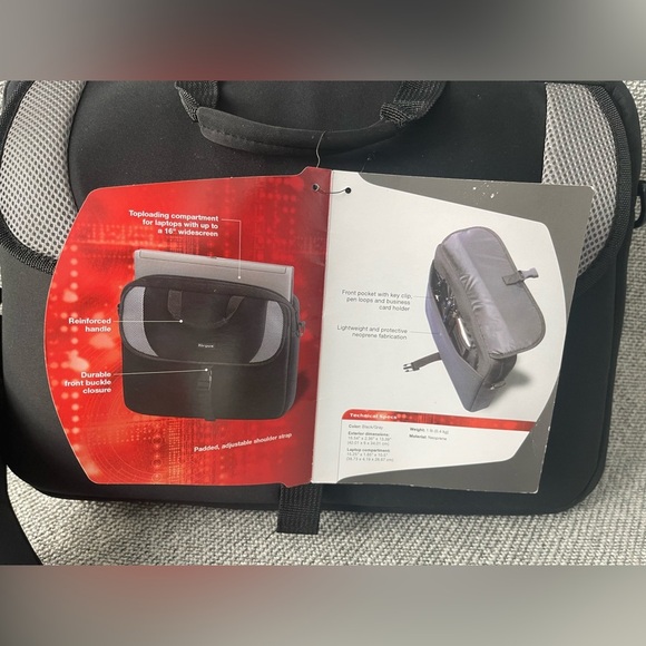 Targus Black and Gray Laptop Bag with Front Flap Closure - Picture 4 of 16